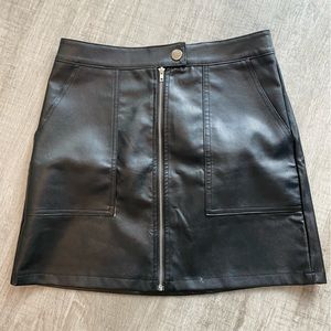 PRINCESS POLLY BLACK MINI SKIRT LEATHER